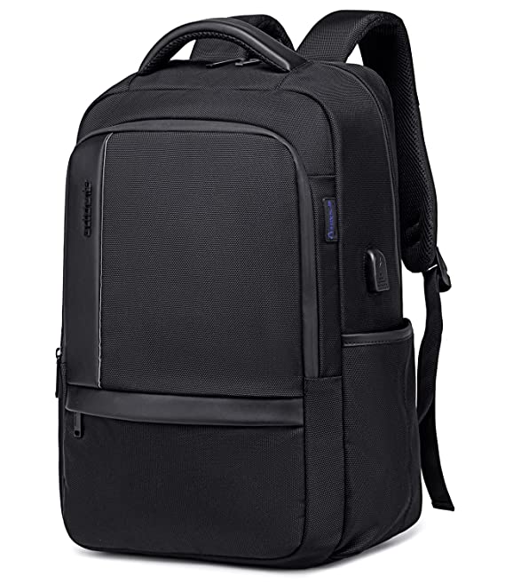 Arctic Hunter Backpack 15.6 Inch Laptop Bag Water-Resistant Slim Business Backpack for Office Travel School Smart Bag with USB Port for Men and Women, Black (B00120)