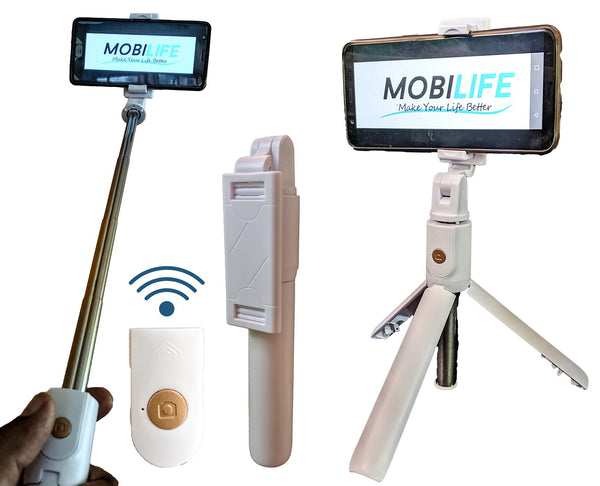 Mobilife K07 Bluetooth Extendable Selfie Stick(White)