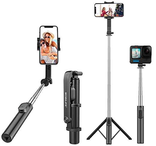 Mobilife Selfie Stick,Long Selfie Stick with Tripod Stand upto 96 cm/37.8 inch ,4 in 1 Extendable Selfie Stick for Mobile Phone Bluetooth Selfie Sticks with Remote (MLSS010)