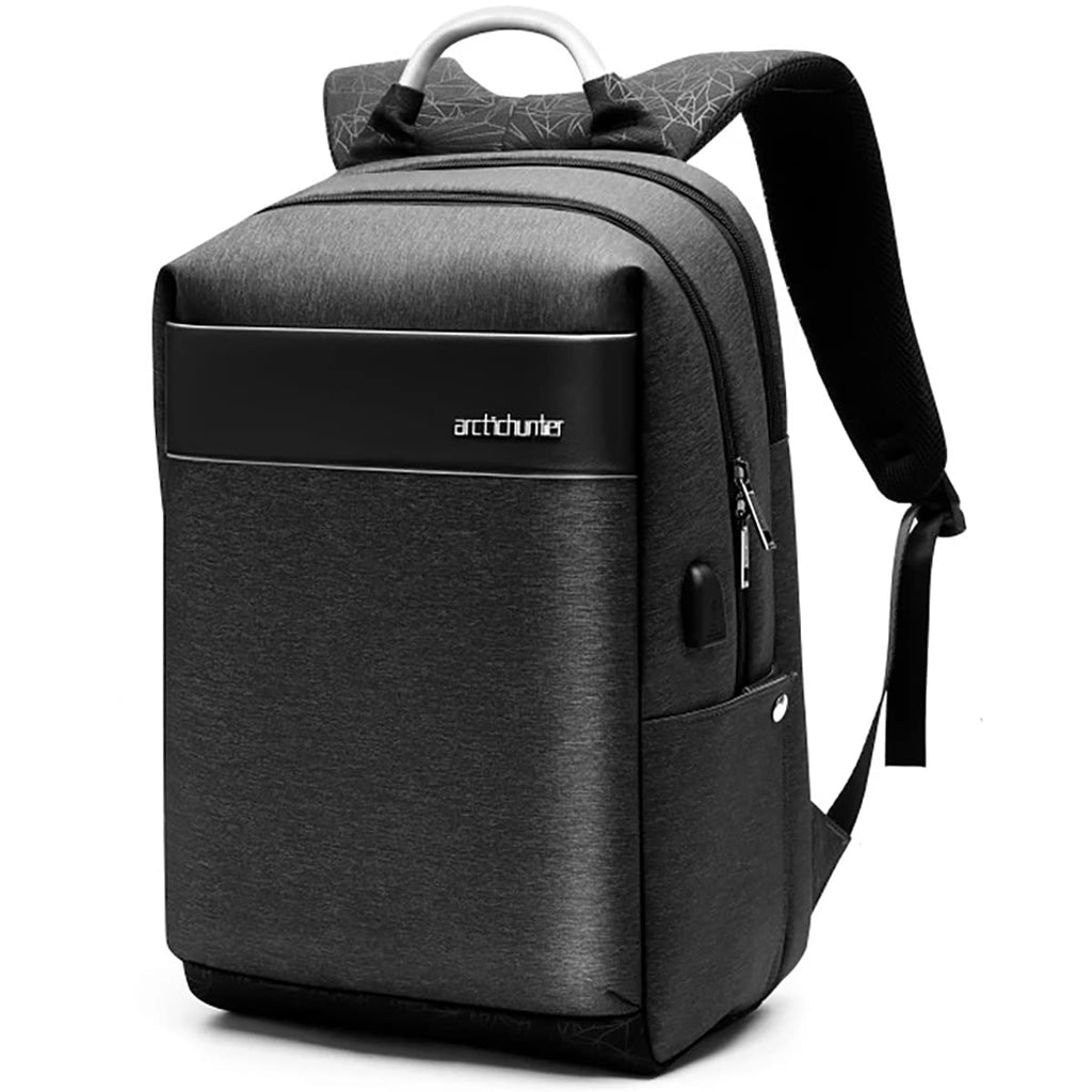 Arctic Hunter Backpack 15.6-inch Laptop Bag Office Travel Backpack with Laptop Compartment and 10.9‘’ iPad Compartment USB Port Water Resistant Scratch Resistant Light-weight Laptop Backpack for Men and Women, Black (AH-B00218 Laptop Bag-Black)