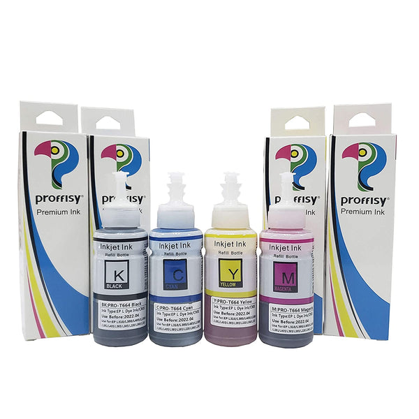 Proffisy L310 Ink Refill for Epson T664 EcoTank(4 Colors)