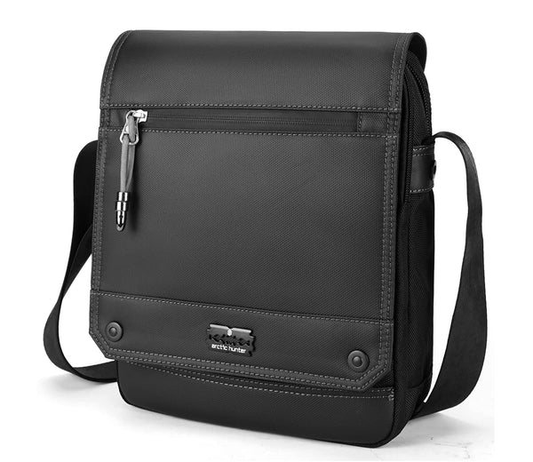 Arctic Hunter Mens Sling Bag, Messenger Bag for Men 5 Pockets Office Travel Crossbody Bag One Side Bag Shoulder Bag for Men (AH-K00092 Sling Bag-Black)