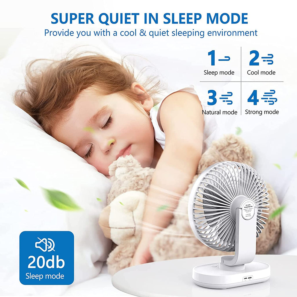 Hoteon USB Desk Fan, 4 Speeds Oscillating Table Fan, USB Rechargeable –  Hoteonlife
