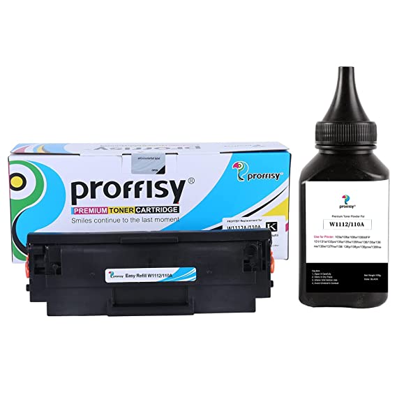 proffisy 110A Toner Cartridge Easy Refill for HP Laser 103a,108a,108w,108,MFP 133pn,135a,135w,135fnw,136,136a,136nw,136w,137fnw,138,138p,138pn,138pnw,138fnw with 1 Bottle of 110A Powder -100g
