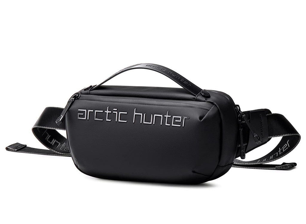 Arctic Hunter Chest Bag for Men,Side Bag for Men Stylish Sling Bag shoulder Bag for Men with Handle,Water/Scratch-resistant Cross Body Bag for Travel,Daily use,Black (AH-Y00020 Sling Bag-Black)