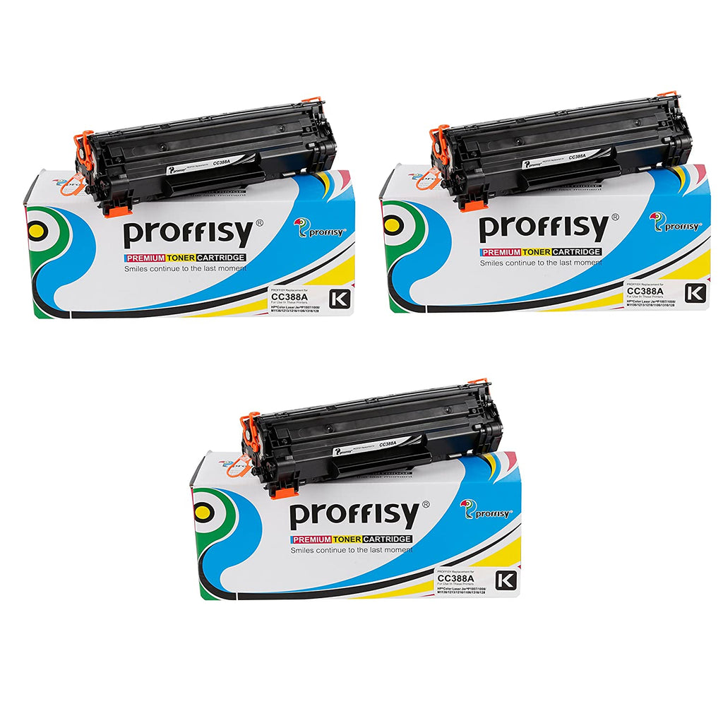 Proffisy 88A Toner Cartridge for HP Laser Printers(3pcs)