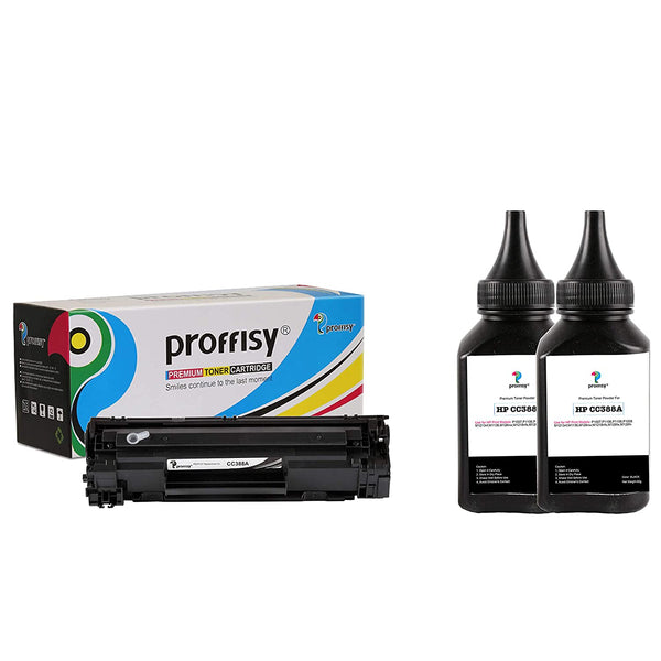 Proffisy Easy Refill 88A Toner Cartridge+2pcs 88A Toner Powder