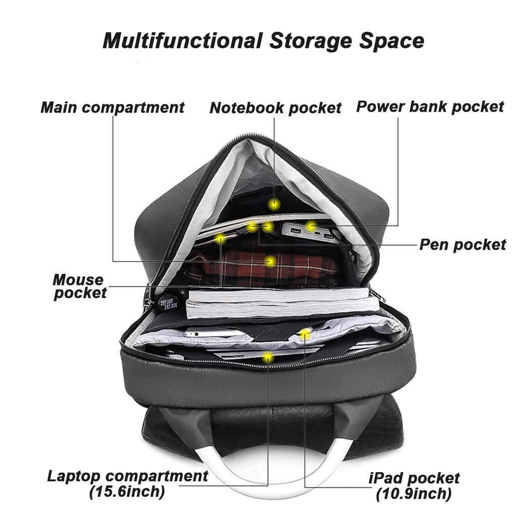 calpak backpack leather Kaya Faux Leather Laptop Backpack (Women)