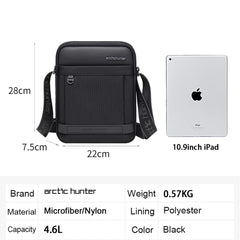 Arctic Hunter Sling Bag Men Messenger Bag with USB Port 6L Oxford Cloth  10.9-inch iPad Compartment Water-resistant Headphone Hole Small Shoulder  Bag