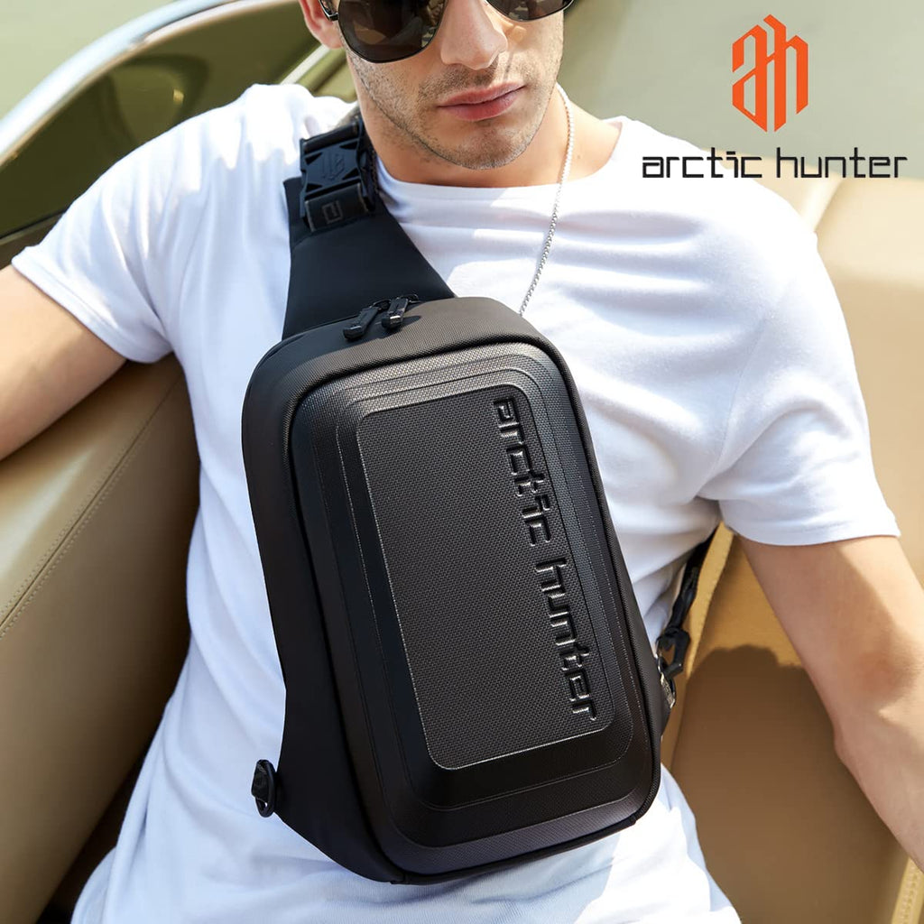 Arctic Hunter Side Bag for Men,Mens Sling Bag EVA Semi-Hard